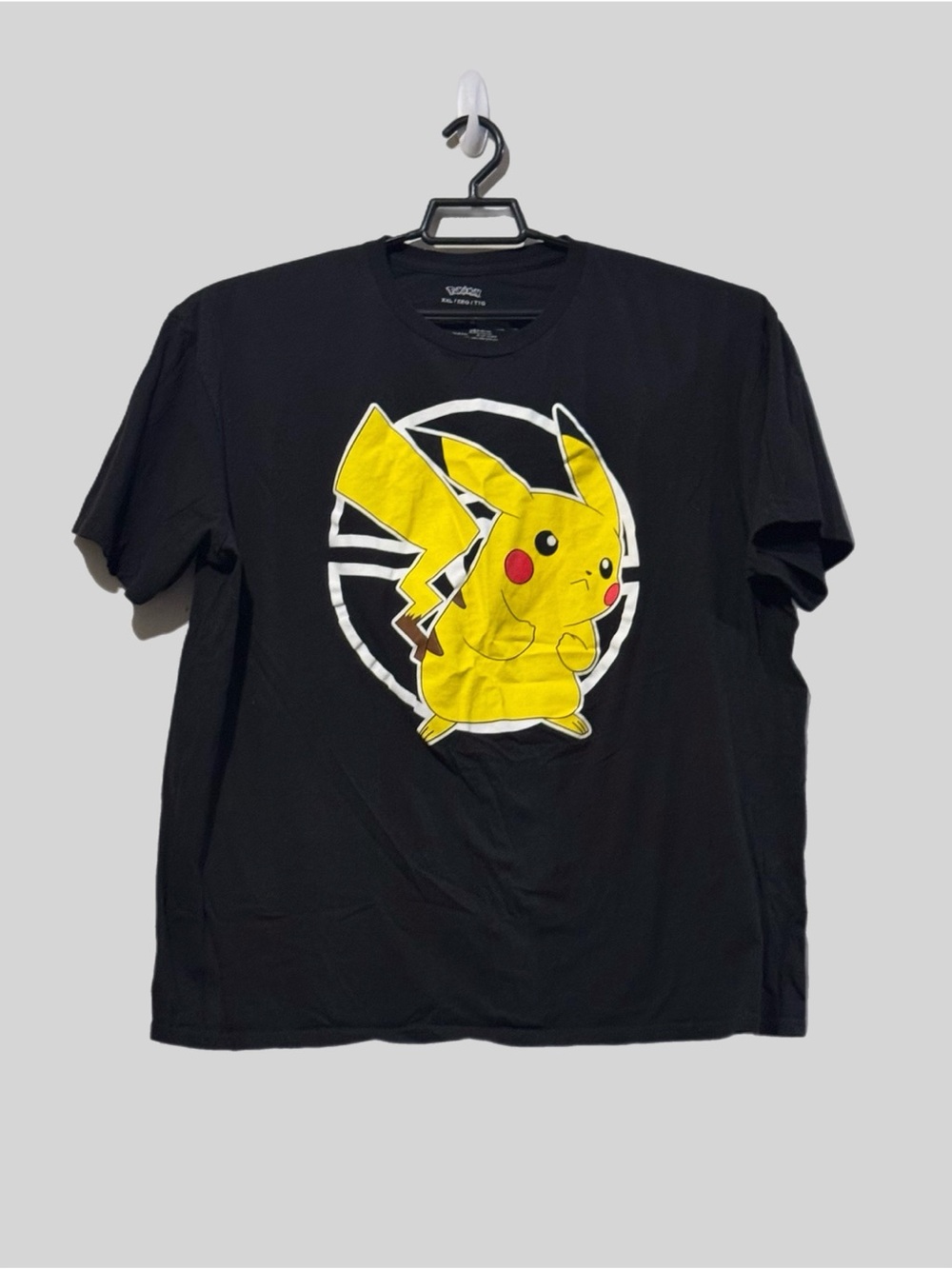 Pokemon Mens Pikachu T-Shirt Black 2X Big & Tall Graphic Tee Poke Ball GUC